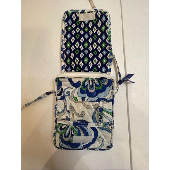 Vera Bradley blue green white Chrissy body purse - Picture 3 of 7